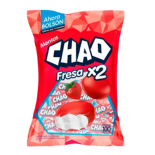 Menta Chao Fresa - Strawberry, Flavored Colombian Mint Candy