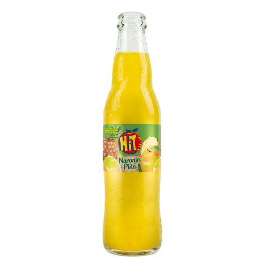 Jugo Hit Naranja Piña 350ml – Colombian Fruit Juice in Glass Bottle 11.67 oz.
